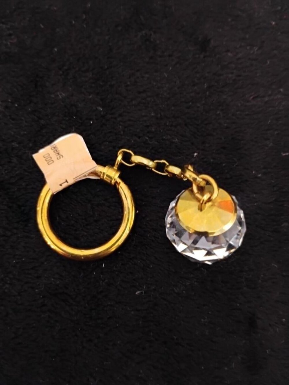 Swarovski Round Faceted Crystal Ball with Gold Keychain NWT